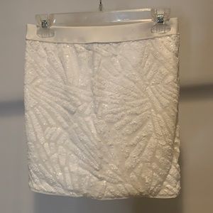 White Sequence Mini Skirt